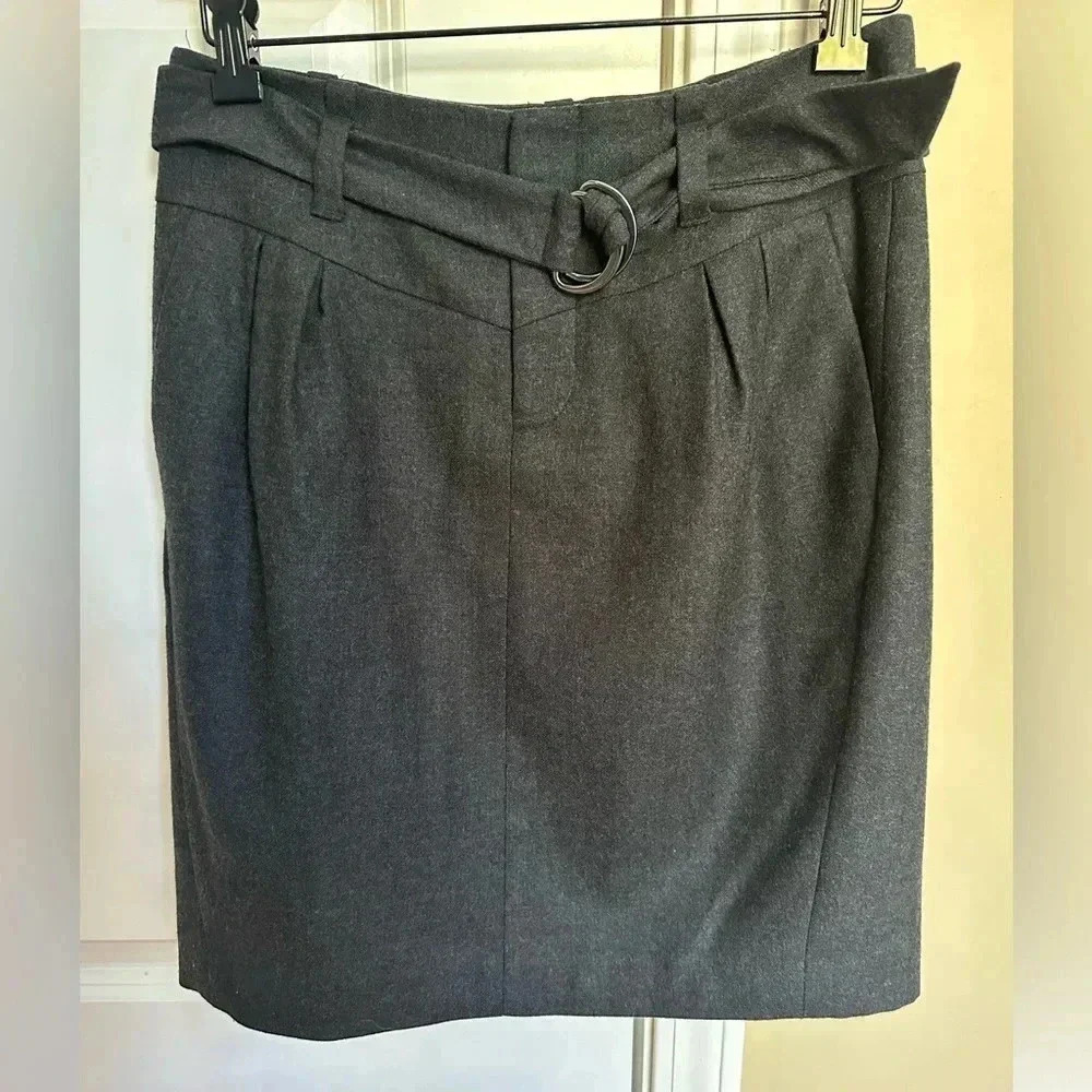 Banana Republic Belted Stretch Wool Skirt